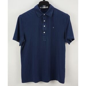 Criquet Men's Large Slim Fit Navy Blue Cotton Jersey Players Golf Polo Shirt